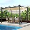 Costway 10x12ft Outdoor Aluminum Retractable Pergola Canopy Shelter Grape Trellis Beige/Gray
